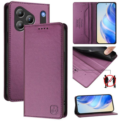 RC01 Dual-Folded Magnetic Suction RFID Leather Phone Case, For Blackview WAVE 7C, For Blackview WAVE 10, For Blackview Shark 6, For Blackview Oscal Tiger 13, For Blackview Shark 9, For Blackview Wave 8C, For Blackview Oscal Flat 2 / 2C                 ...