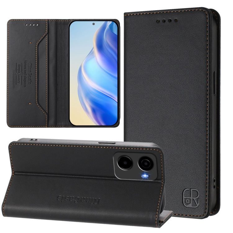 RC01 Dual-Folded Magnetic Suction RFID Leather Phone Case, For Cricket Icon 7 5G / Plus 2026, For Cricket Magic 2 / AT&T Propel 2 5G, For Cricket Debut S3, For Cricket Icon 6, For Cricket Outlast 5G 2024