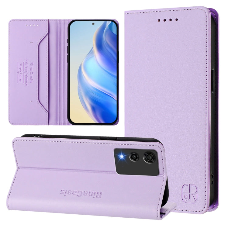 RC01 Dual-Folded Magnetic Suction RFID Leather Phone Case, For Cubot A40, For Cubot P90, For Cubot A30, For Cubot A20, For Cubot Max 5, For Cubot A10, For Cubot Note 40, For Cubot P50