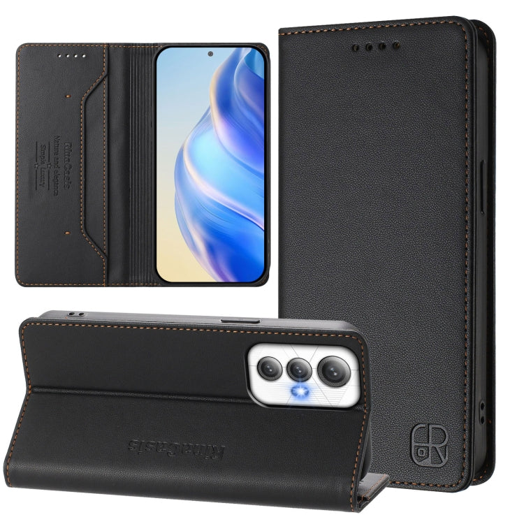 RC01 Dual-Folded Magnetic Suction RFID Leather Phone Case, For Cubot A40, For Cubot P90, For Cubot A30, For Cubot A20, For Cubot Max 5, For Cubot A10, For Cubot Note 40, For Cubot P50