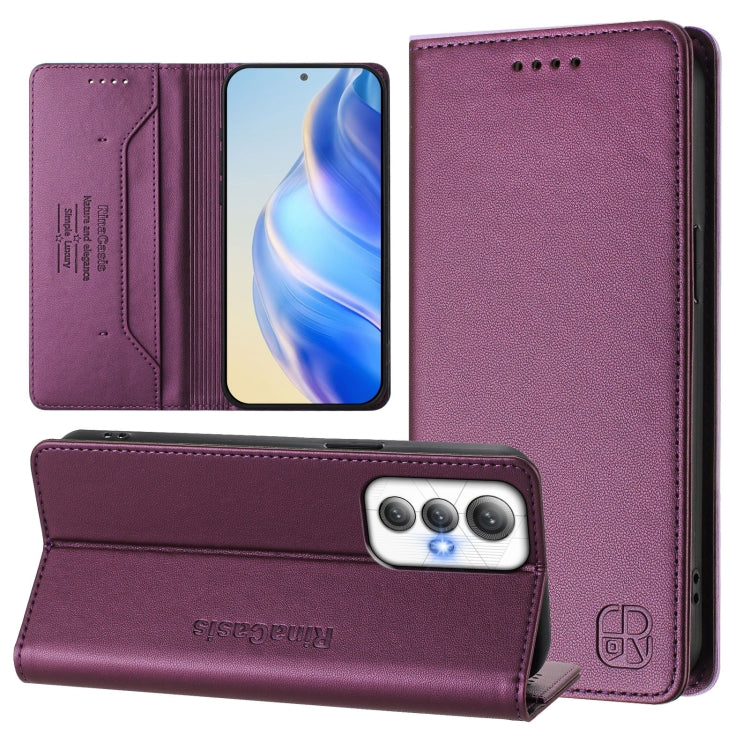 RC01 Dual-Folded Magnetic Suction RFID Leather Phone Case, For Cubot A40, For Cubot P90, For Cubot A30, For Cubot A20, For Cubot Max 5, For Cubot A10, For Cubot Note 40, For Cubot P50