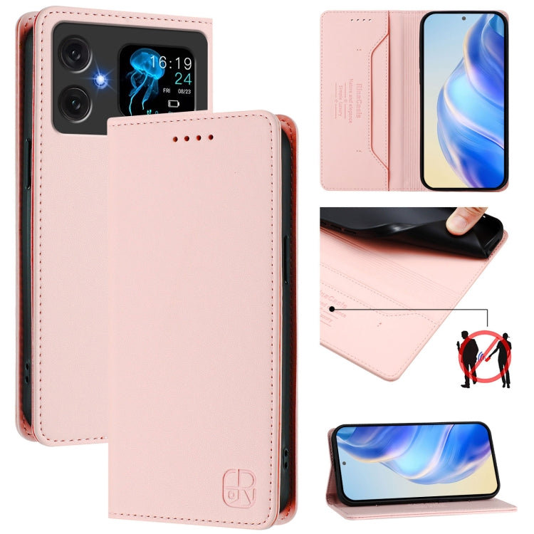 RC01 Dual-Folded Magnetic Suction RFID Leather Phone Case, For Cubot A40, For Cubot P90, For Cubot A30, For Cubot A20, For Cubot Max 5, For Cubot A10, For Cubot Note 40, For Cubot P50