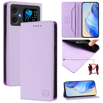 RC01 Dual-Folded Magnetic Suction RFID Leather Phone Case, For Cubot A40, For Cubot P90, For Cubot A30, For Cubot A20, For Cubot Max 5, For Cubot A10, For Cubot Note 40, For Cubot P50