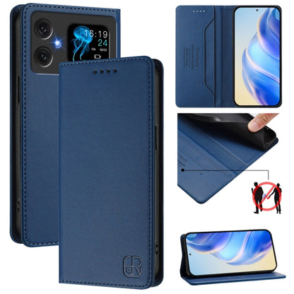 RC01 Dual-Folded Magnetic Suction RFID Leather Phone Case, For Cubot A40, For Cubot P90, For Cubot A30, For Cubot A20, For Cubot Max 5, For Cubot A10, For Cubot Note 40, For Cubot P50