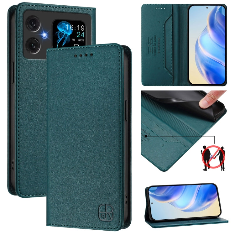 RC01 Dual-Folded Magnetic Suction RFID Leather Phone Case, For Cubot A40, For Cubot P90, For Cubot A30, For Cubot A20, For Cubot Max 5, For Cubot A10, For Cubot Note 40, For Cubot P50