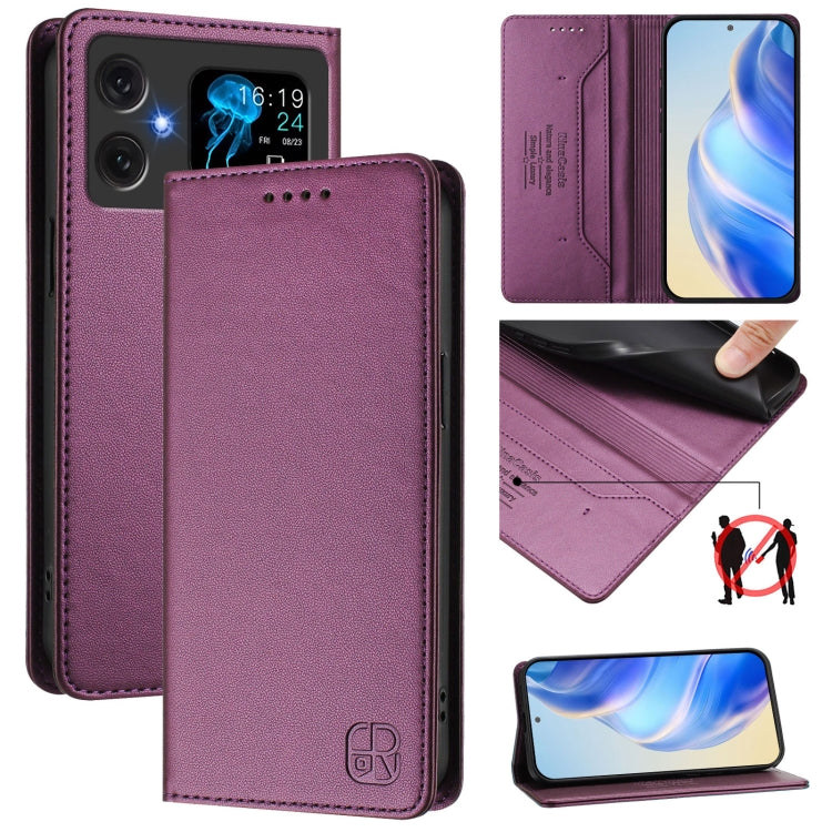 RC01 Dual-Folded Magnetic Suction RFID Leather Phone Case, For Cubot A40, For Cubot P90, For Cubot A30, For Cubot A20, For Cubot Max 5, For Cubot A10, For Cubot Note 40, For Cubot P50