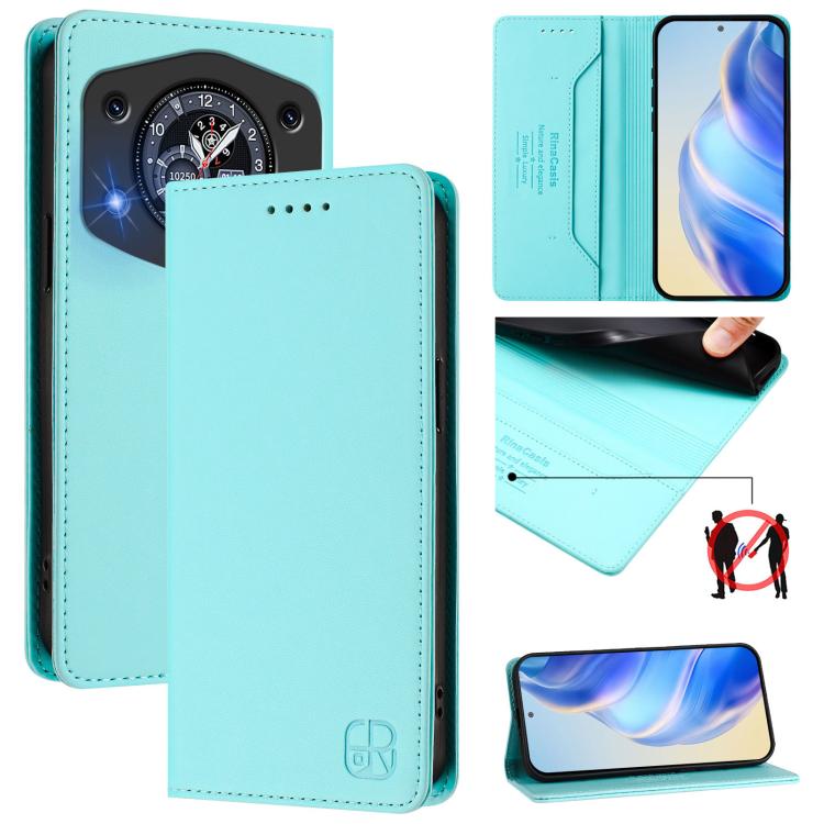 RC01 Dual-Folded Magnetic Suction RFID Leather Phone Case, For Cubot A40, For Cubot P90, For Cubot A30, For Cubot A20, For Cubot Max 5, For Cubot A10, For Cubot Note 40, For Cubot P50
