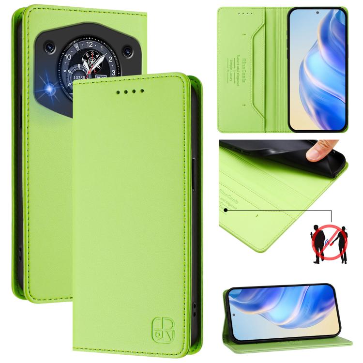 RC01 Dual-Folded Magnetic Suction RFID Leather Phone Case, For Cubot A40, For Cubot P90, For Cubot A30, For Cubot A20, For Cubot Max 5, For Cubot A10, For Cubot Note 40, For Cubot P50