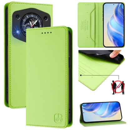 RC01 Dual-Folded Magnetic Suction RFID Leather Phone Case, For Cubot A40, For Cubot P90, For Cubot A30, For Cubot A20, For Cubot Max 5, For Cubot A10, For Cubot Note 40, For Cubot P50
