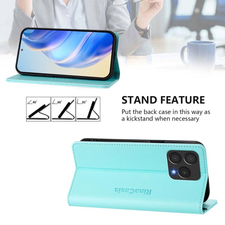 RC01 Dual-Folded Magnetic Suction RFID Leather Phone Case, For Cubot A40, For Cubot P90, For Cubot A30, For Cubot A20, For Cubot Max 5, For Cubot A10, For Cubot Note 40, For Cubot P50