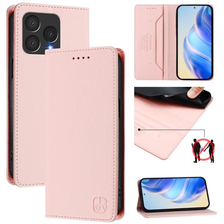 RC01 Dual-Folded Magnetic Suction RFID Leather Phone Case, For Cubot A40, For Cubot P90, For Cubot A30, For Cubot A20, For Cubot Max 5, For Cubot A10, For Cubot Note 40, For Cubot P50