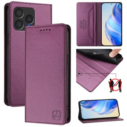 RC01 Dual-Folded Magnetic Suction RFID Leather Phone Case, For Cubot A40, For Cubot P90, For Cubot A30, For Cubot A20, For Cubot Max 5, For Cubot A10, For Cubot Note 40, For Cubot P50