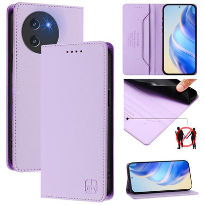 RC01 Dual-Folded Magnetic Suction RFID Leather Phone Case, For Doogee Note 56 / Note 56 Pro, For Doogee N60 Pro, For Doogee Note 59 / Note 59 Pro, For Doofee N55 Plus