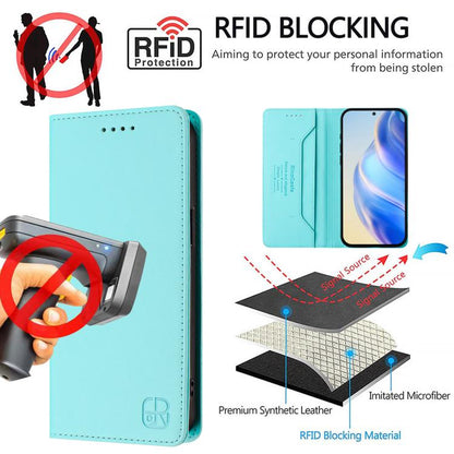 RC01 Dual-Folded Magnetic Suction RFID Leather Phone Case, For Fujitsu Arrows We3, For Fujitsu Arrows We2 F-52E, For Fujitsu Arrows We2 Plus / F-51E