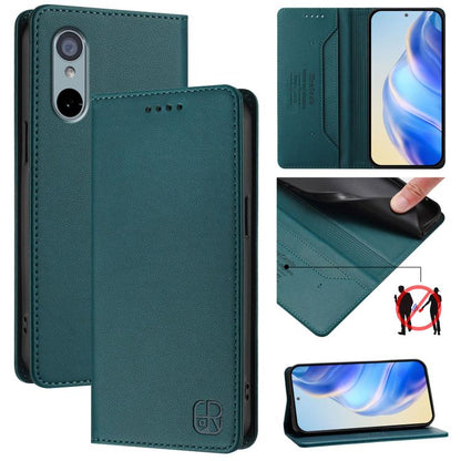 RC01 Dual-Folded Magnetic Suction RFID Leather Phone Case, For Fujitsu Arrows We3, For Fujitsu Arrows We2 F-52E, For Fujitsu Arrows We2 Plus / F-51E