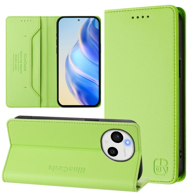 RC01 Dual-Folded Magnetic Suction RFID Leather Phone Case, For Sharp Aquos wish6, For Sharp Aquos R11, For Sharp Aquos Sense10, For Sharp Basio Active3, For Sharp Aquos Sense9 Plus, For Sharp Aquos Sense9, For Sharp Aquos R9 Pro SH-54E                 ...