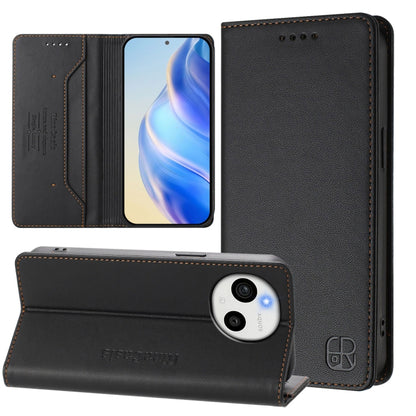 RC01 Dual-Folded Magnetic Suction RFID Leather Phone Case, For Sharp Aquos wish6, For Sharp Aquos R11, For Sharp Aquos Sense10, For Sharp Basio Active3, For Sharp Aquos Sense9 Plus, For Sharp Aquos Sense9, For Sharp Aquos R9 Pro SH-54E                 ...