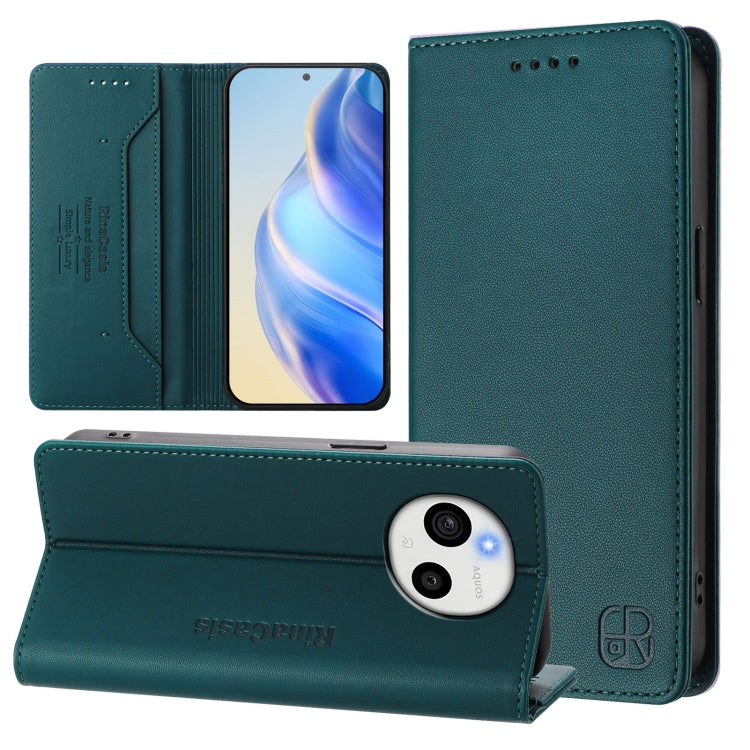 RC01 Dual-Folded Magnetic Suction RFID Leather Phone Case, For Sharp Aquos wish6, For Sharp Aquos R11, For Sharp Aquos Sense10, For Sharp Basio Active3, For Sharp Aquos Sense9 Plus, For Sharp Aquos Sense9, For Sharp Aquos R9 Pro SH-54E                 ...