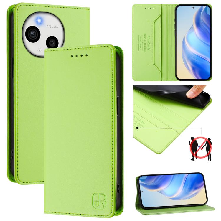 RC01 Dual-Folded Magnetic Suction RFID Leather Phone Case, For Sharp Aquos wish6, For Sharp Aquos R11, For Sharp Aquos Sense10, For Sharp Basio Active3, For Sharp Aquos Sense9 Plus, For Sharp Aquos Sense9, For Sharp Aquos R9 Pro SH-54E                 ...
