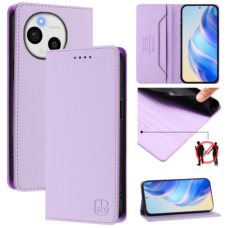 RC01 Dual-Folded Magnetic Suction RFID Leather Phone Case, For Sharp Aquos wish6, For Sharp Aquos R11, For Sharp Aquos Sense10, For Sharp Basio Active3, For Sharp Aquos Sense9 Plus, For Sharp Aquos Sense9, For Sharp Aquos R9 Pro SH-54E                 ...