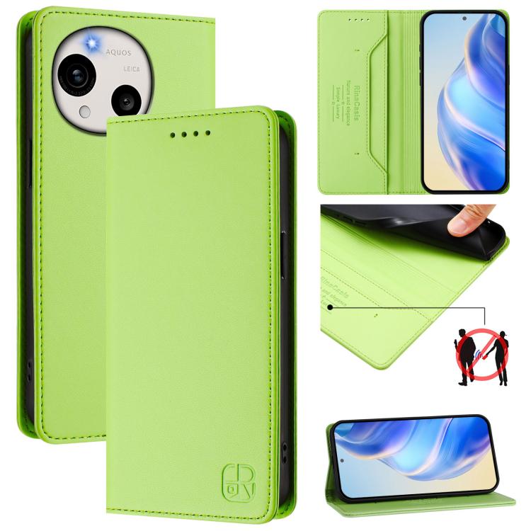 RC01 Dual-Folded Magnetic Suction RFID Leather Phone Case, For Sharp Aquos wish6, For Sharp Aquos R11, For Sharp Aquos Sense10, For Sharp Basio Active3, For Sharp Aquos Sense9 Plus, For Sharp Aquos Sense9, For Sharp Aquos R9 Pro SH-54E                 ...