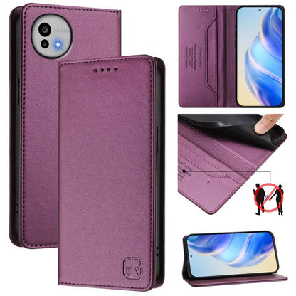 RC01 Dual-Folded Magnetic Suction RFID Leather Phone Case, For Sharp Aquos wish6, For Sharp Aquos R11, For Sharp Aquos Sense10, For Sharp Basio Active3, For Sharp Aquos Sense9 Plus, For Sharp Aquos Sense9, For Sharp Aquos R9 Pro SH-54E                 ...