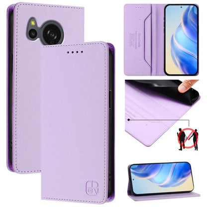 RC01 Dual-Folded Magnetic Suction RFID Leather Phone Case, For Sharp Aquos wish6, For Sharp Aquos R11, For Sharp Aquos Sense10, For Sharp Basio Active3, For Sharp Aquos Sense9 Plus, For Sharp Aquos Sense9, For Sharp Aquos R9 Pro SH-54E                 ...