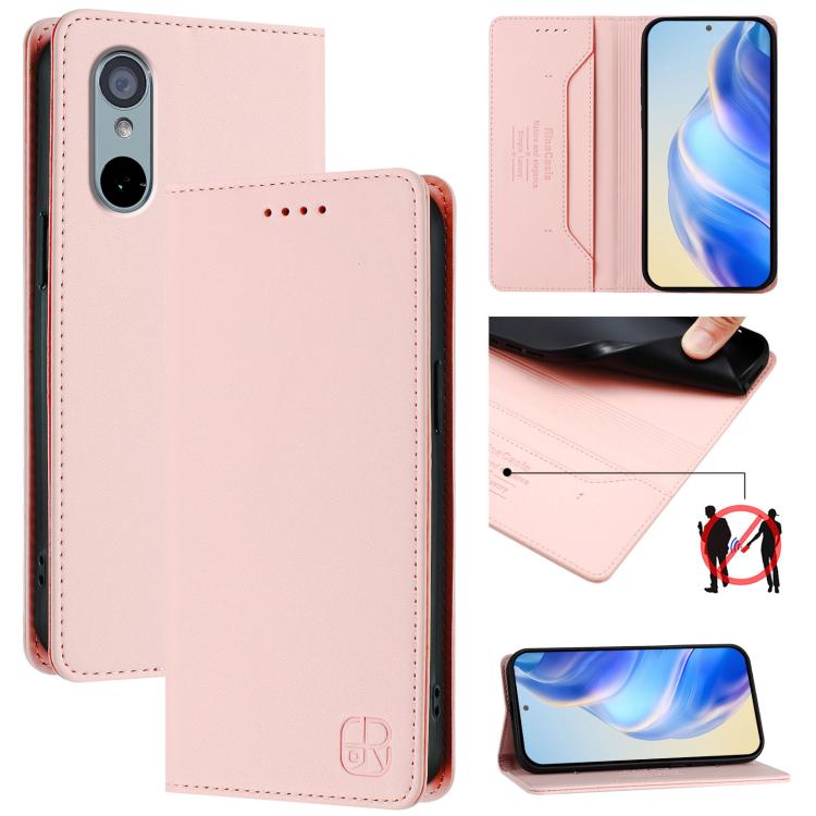 RC01 Dual-Folded Magnetic Suction RFID Leather Phone Case, For Sharp Aquos wish6, For Sharp Aquos R11, For Sharp Aquos Sense10, For Sharp Basio Active3, For Sharp Aquos Sense9 Plus, For Sharp Aquos Sense9, For Sharp Aquos R9 Pro SH-54E                 ...