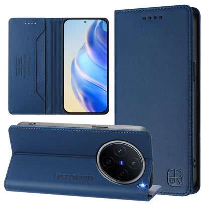 RC01 Dual-Folded Magnetic Suction RFID Leather Phone Case, For vivo X200, For vivo X200 Pro mini, For vivo X200 Pro, For vivo V40 Lite 5G IDN, For vivo V40e 5G India / iQOO Z9s 5G, For vivo V40 5G / V40 Pro 5G Global, For vivo Y300 Pro                 ...