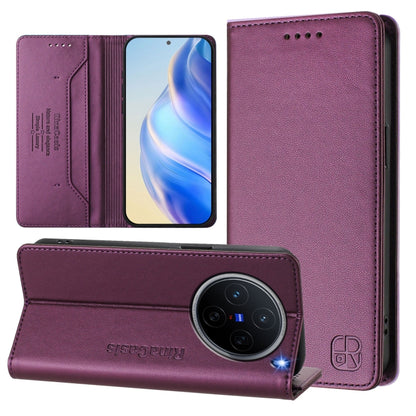 RC01 Dual-Folded Magnetic Suction RFID Leather Phone Case, For vivo X200, For vivo X200 Pro mini, For vivo X200 Pro, For vivo V40 Lite 5G IDN, For vivo V40e 5G India / iQOO Z9s 5G, For vivo V40 5G / V40 Pro 5G Global, For vivo Y300 Pro                 ...