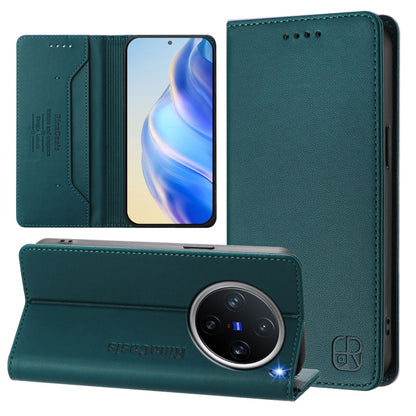 RC01 Dual-Folded Magnetic Suction RFID Leather Phone Case, For vivo X200, For vivo X200 Pro mini, For vivo X200 Pro, For vivo V40 Lite 5G IDN, For vivo V40e 5G India / iQOO Z9s 5G, For vivo V40 5G / V40 Pro 5G Global, For vivo Y300 Pro                 ...