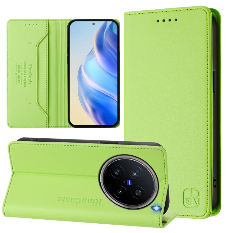 RC01 Dual-Folded Magnetic Suction RFID Leather Phone Case, For vivo X200, For vivo X200 Pro mini, For vivo X200 Pro, For vivo V40 Lite 5G IDN, For vivo V40e 5G India / iQOO Z9s 5G, For vivo V40 5G / V40 Pro 5G Global, For vivo Y300 Pro                 ...