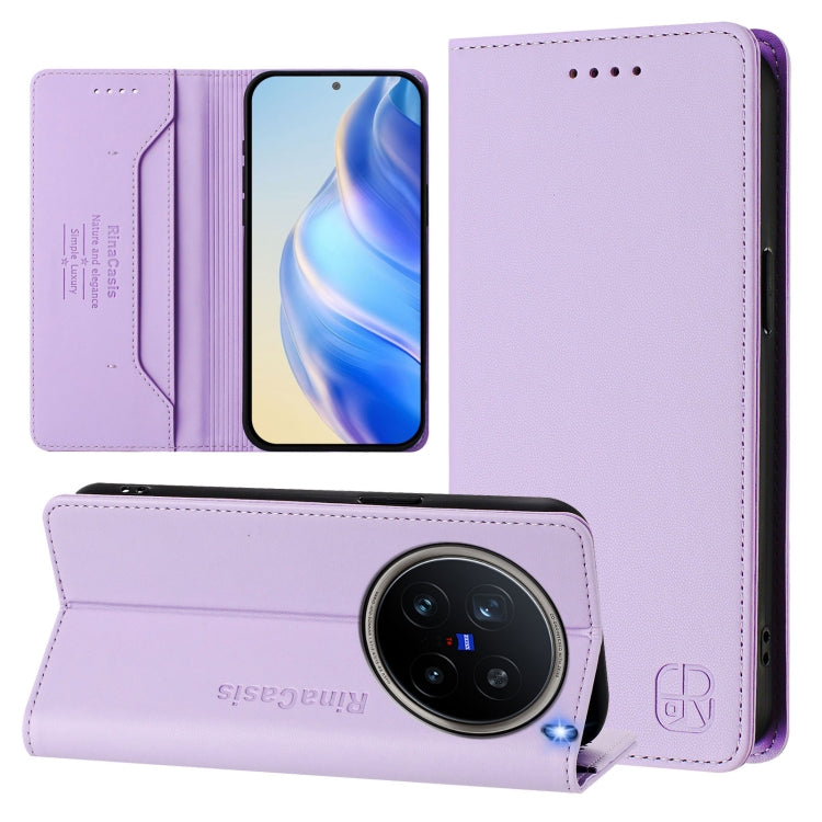 RC01 Dual-Folded Magnetic Suction RFID Leather Phone Case, For vivo X200, For vivo X200 Pro mini, For vivo X200 Pro, For vivo V40 Lite 5G IDN, For vivo V40e 5G India / iQOO Z9s 5G, For vivo V40 5G / V40 Pro 5G Global, For vivo Y300 Pro                 ...