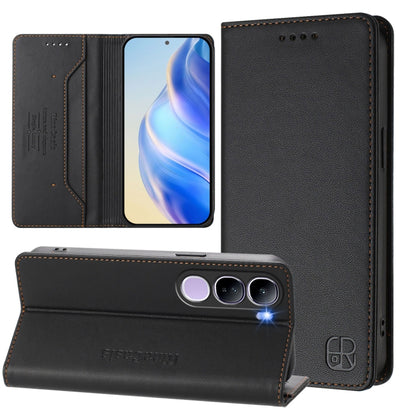 RC01 Dual-Folded Magnetic Suction RFID Leather Phone Case, For vivo X200, For vivo X200 Pro mini, For vivo X200 Pro, For vivo V40 Lite 5G IDN, For vivo V40e 5G India / iQOO Z9s 5G, For vivo V40 5G / V40 Pro 5G Global, For vivo Y300 Pro                 ...