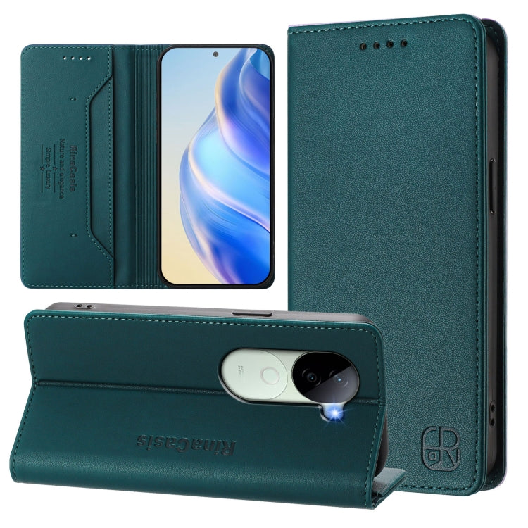 RC01 Dual-Folded Magnetic Suction RFID Leather Phone Case, For vivo X200, For vivo X200 Pro mini, For vivo X200 Pro, For vivo V40 Lite 5G IDN, For vivo V40e 5G India / iQOO Z9s 5G, For vivo V40 5G / V40 Pro 5G Global, For vivo Y300 Pro                 ...