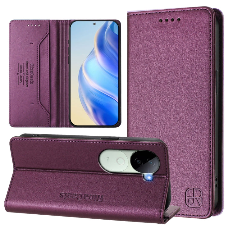 RC01 Dual-Folded Magnetic Suction RFID Leather Phone Case, For vivo X200, For vivo X200 Pro mini, For vivo X200 Pro, For vivo V40 Lite 5G IDN, For vivo V40e 5G India / iQOO Z9s 5G, For vivo V40 5G / V40 Pro 5G Global, For vivo Y300 Pro                 ...