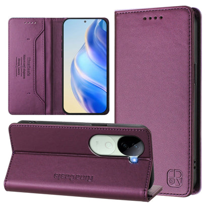 RC01 Dual-Folded Magnetic Suction RFID Leather Phone Case, For vivo X200, For vivo X200 Pro mini, For vivo X200 Pro, For vivo V40 Lite 5G IDN, For vivo V40e 5G India / iQOO Z9s 5G, For vivo V40 5G / V40 Pro 5G Global, For vivo Y300 Pro                 ...