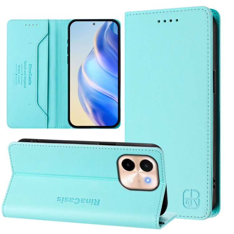 RC01 Dual-Folded Magnetic Suction RFID Leather Phone Case, For vivo X200, For vivo X200 Pro mini, For vivo X200 Pro, For vivo V40 Lite 5G IDN, For vivo V40e 5G India / iQOO Z9s 5G, For vivo V40 5G / V40 Pro 5G Global, For vivo Y300 Pro                 ...