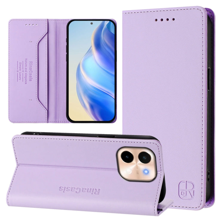RC01 Dual-Folded Magnetic Suction RFID Leather Phone Case, For vivo X200, For vivo X200 Pro mini, For vivo X200 Pro, For vivo V40 Lite 5G IDN, For vivo V40e 5G India / iQOO Z9s 5G, For vivo V40 5G / V40 Pro 5G Global, For vivo Y300 Pro                 ...