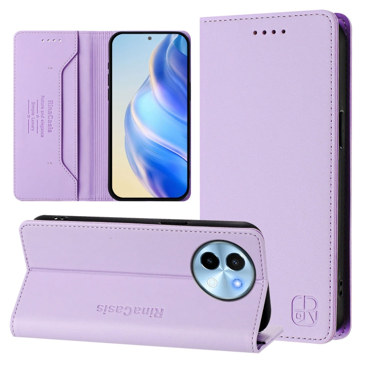 RC01 Dual-Folded Magnetic Suction RFID Leather Phone Case, For vivo X100s 5G, For vivo Y03 4G Global / Y18 4G, For vivo Y38 5G / Y200i / T3x Global, For vivo iQOO Z9x, For vivo iQOO Z9 5G / Z9 Turbo 5G, For vivo Y100 5G IDN / Y200e 5G                  ...