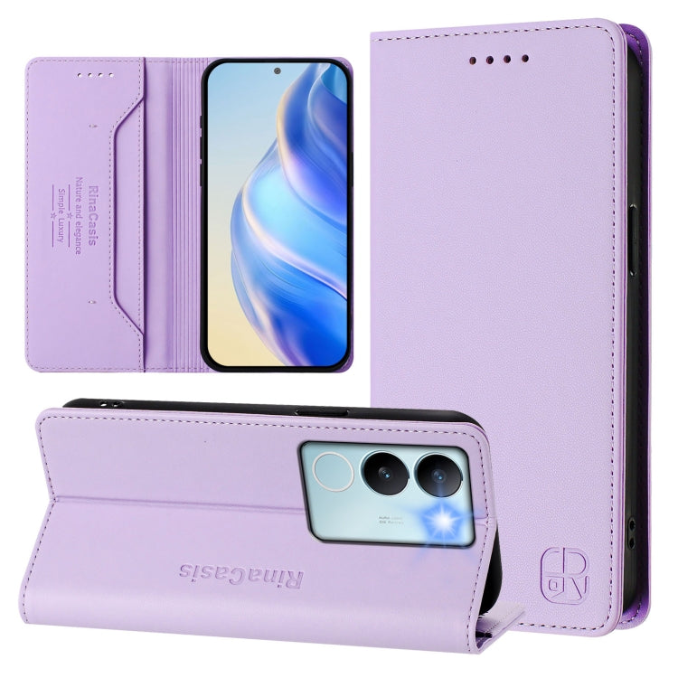 RC01 Dual-Folded Magnetic Suction RFID Leather Phone Case, For vivo X100s 5G, For vivo Y03 4G Global / Y18 4G, For vivo Y38 5G / Y200i / T3x Global, For vivo iQOO Z9x, For vivo iQOO Z9 5G / Z9 Turbo 5G, For vivo Y100 5G IDN / Y200e 5G                  ...