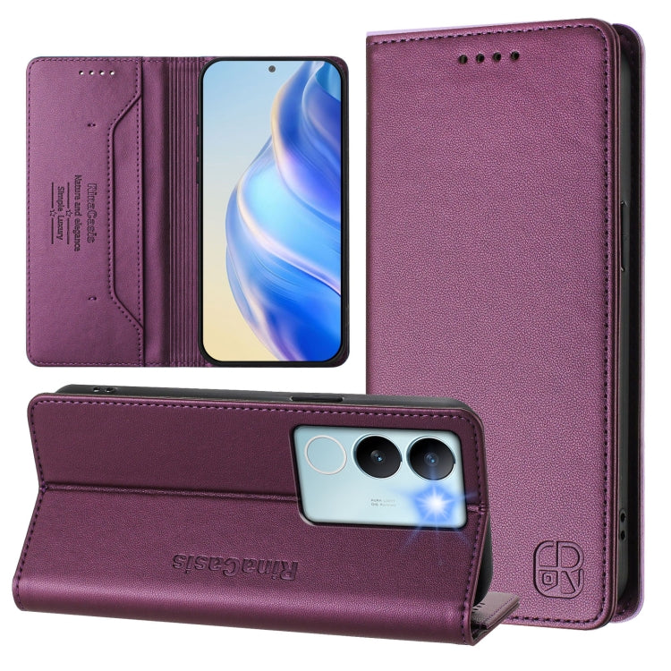 RC01 Dual-Folded Magnetic Suction RFID Leather Phone Case, For vivo X100s 5G, For vivo Y03 4G Global / Y18 4G, For vivo Y38 5G / Y200i / T3x Global, For vivo iQOO Z9x, For vivo iQOO Z9 5G / Z9 Turbo 5G, For vivo Y100 5G IDN / Y200e 5G                  ...