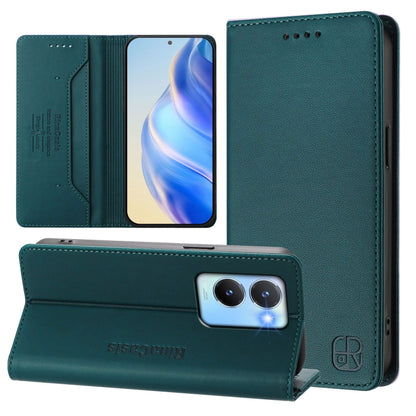 RC01 Dual-Folded Magnetic Suction RFID Leather Phone Case, For vivo Y36 4G / 5G Global, For vivo Y78+ 5G / Y78 5G Global, For vivo Y56 5G / Y16 / Y02s 4G Global, For vivo Y100 5G Global, For vivo V27 5G / V27 Pro Global, For vivo V27e 4G / T2 4G Global...