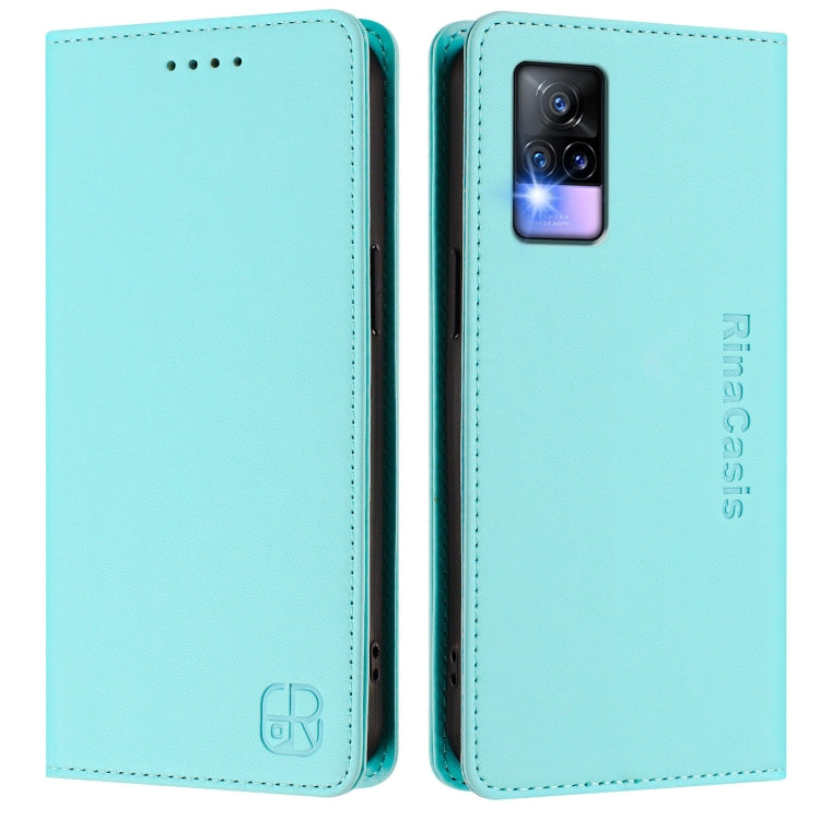 RC01 Dual-Folded Magnetic Suction RFID Leather Phone Case, For vivo V20 / V21e 4G / Y73 2021, For vivo Y31 4G 2021 India / Y53s, For vivo Y52s 5G / Y72 5G India, For vivo Y30 4G Global, For vivo Y27 4G 2023 Global
