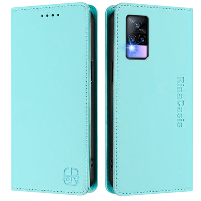 RC01 Dual-Folded Magnetic Suction RFID Leather Phone Case, For vivo V20 / V21e 4G / Y73 2021, For vivo Y31 4G 2021 India / Y53s, For vivo Y52s 5G / Y72 5G India, For vivo Y30 4G Global, For vivo Y27 4G 2023 Global