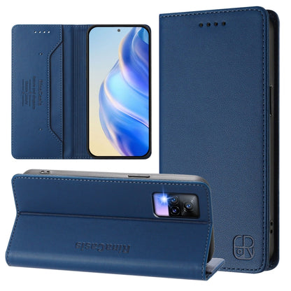 RC01 Dual-Folded Magnetic Suction RFID Leather Phone Case, For vivo V20 / V21e 4G / Y73 2021, For vivo Y31 4G 2021 India / Y53s, For vivo Y52s 5G / Y72 5G India, For vivo Y30 4G Global, For vivo Y27 4G 2023 Global