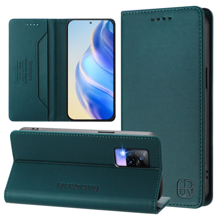 RC01 Dual-Folded Magnetic Suction RFID Leather Phone Case, For vivo V20 / V21e 4G / Y73 2021, For vivo Y31 4G 2021 India / Y53s, For vivo Y52s 5G / Y72 5G India, For vivo Y30 4G Global, For vivo Y27 4G 2023 Global