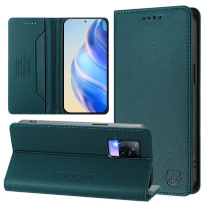 RC01 Dual-Folded Magnetic Suction RFID Leather Phone Case, For vivo V20 / V21e 4G / Y73 2021, For vivo Y31 4G 2021 India / Y53s, For vivo Y52s 5G / Y72 5G India, For vivo Y30 4G Global, For vivo Y27 4G 2023 Global