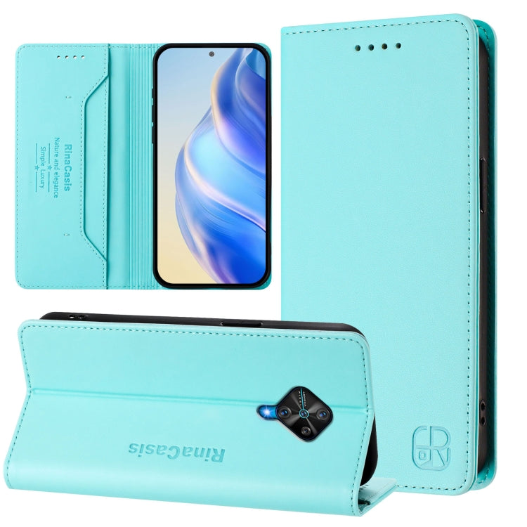 RC01 Dual-Folded Magnetic Suction RFID Leather Phone Case, For vivo V20 / V21e 4G / Y73 2021, For vivo Y31 4G 2021 India / Y53s, For vivo Y52s 5G / Y72 5G India, For vivo Y30 4G Global, For vivo Y27 4G 2023 Global