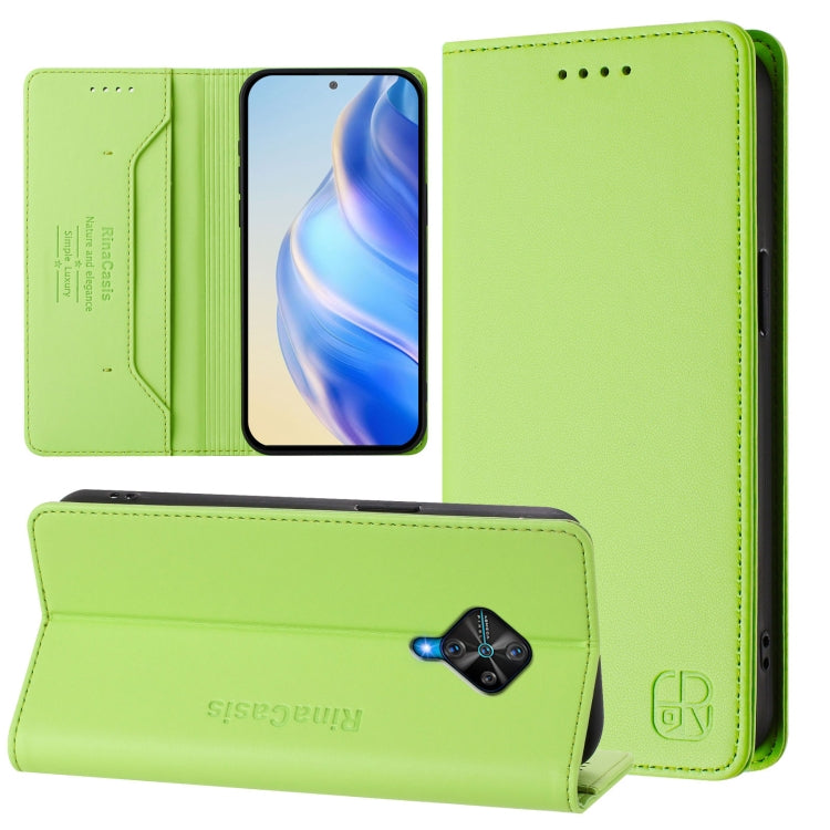 RC01 Dual-Folded Magnetic Suction RFID Leather Phone Case, For vivo V20 / V21e 4G / Y73 2021, For vivo Y31 4G 2021 India / Y53s, For vivo Y52s 5G / Y72 5G India, For vivo Y30 4G Global, For vivo Y27 4G 2023 Global